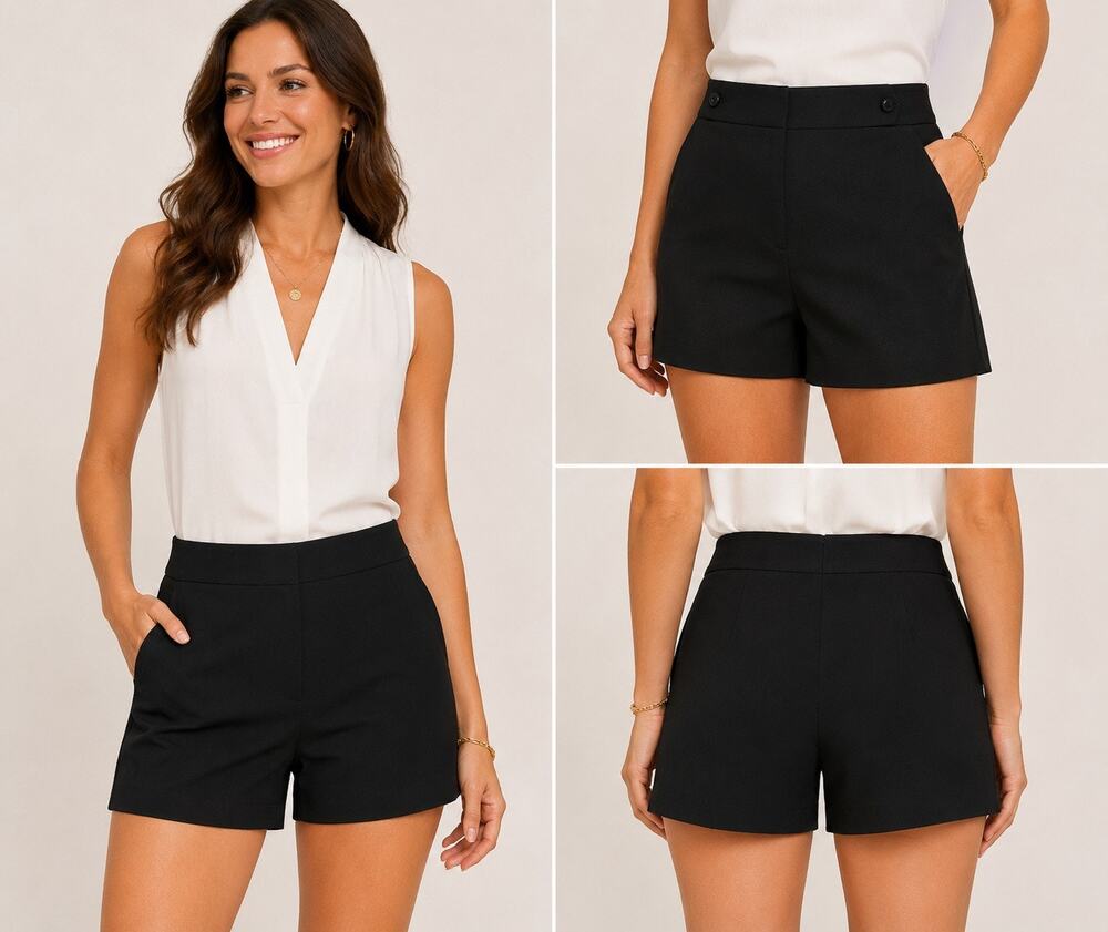 Trina Turk Black Tailored Dress Shorts Size 0 Career Cocktail